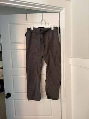 Zara Charcoal Gray Belted Utility Cargo Pants XS